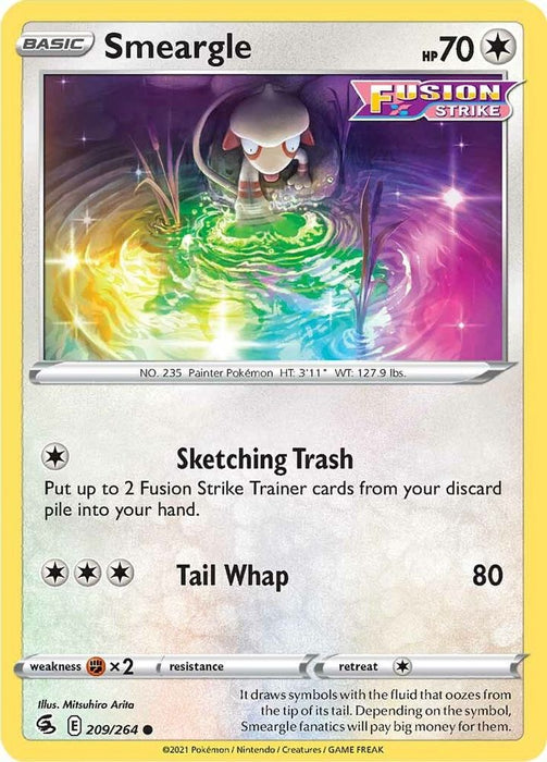 Smeargle (#209/264) (SWSH08: Fusion Strike) Near Mint Reverse Holofoil