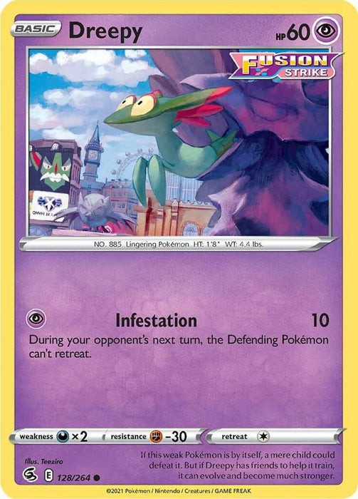 Dreepy (#128/264) (SWSH08: Fusion Strike) Near Mint Reverse Holofoil