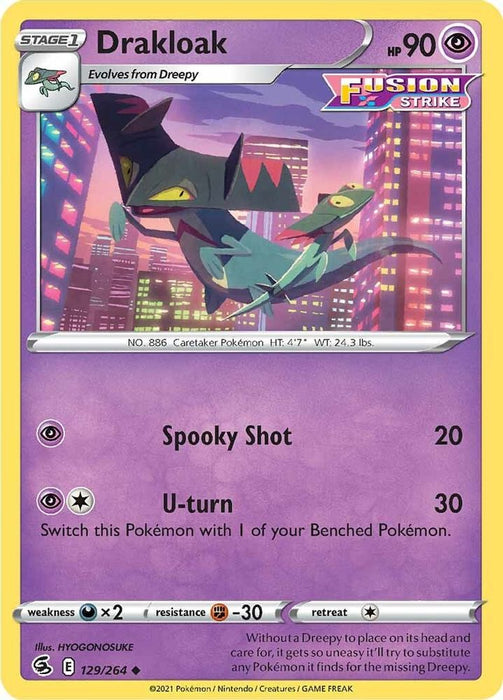 Drakloak (#129/264) (SWSH08: Fusion Strike) Near Mint Reverse Holofoil