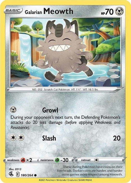 Galarian Meowth (#180/264) (SWSH08: Fusion Strike) Near Mint Reverse Holofoil