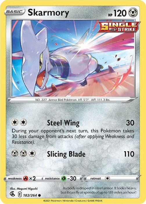 Skarmory (#182/264) (SWSH08: Fusion Strike) Near Mint Reverse Holofoil
