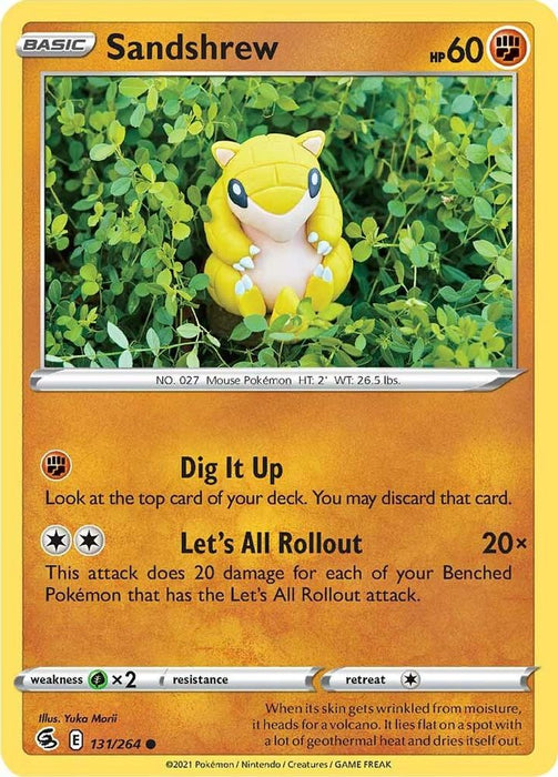 Sandshrew (#131/264) (SWSH08: Fusion Strike) Near Mint Reverse Holofoil