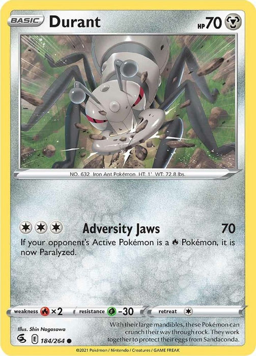 Durant (#184/264) (SWSH08: Fusion Strike) Near Mint Reverse Holofoil