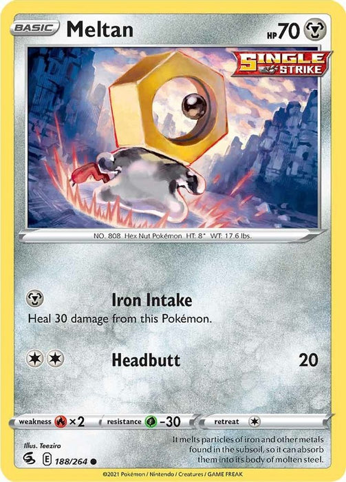 Meltan (#188/264) (SWSH08: Fusion Strike) Near Mint Reverse Holofoil