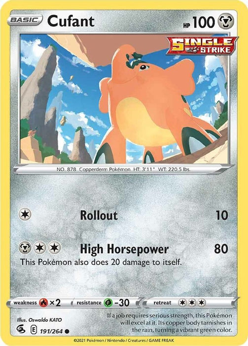 Cufant (#191/264) (SWSH08: Fusion Strike) Near Mint Reverse Holofoil