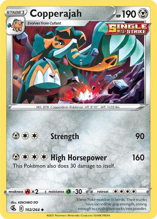 Copperajah (#192/264) (SWSH08: Fusion Strike) Near Mint Reverse Holofoil