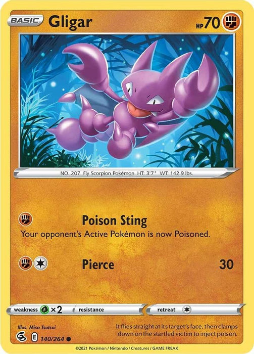 Gligar (#140/264) (SWSH08: Fusion Strike) Near Mint Reverse Holofoil