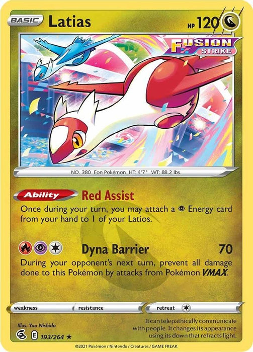 Latias (#193/264) (SWSH08: Fusion Strike) Near Mint Reverse Holofoil