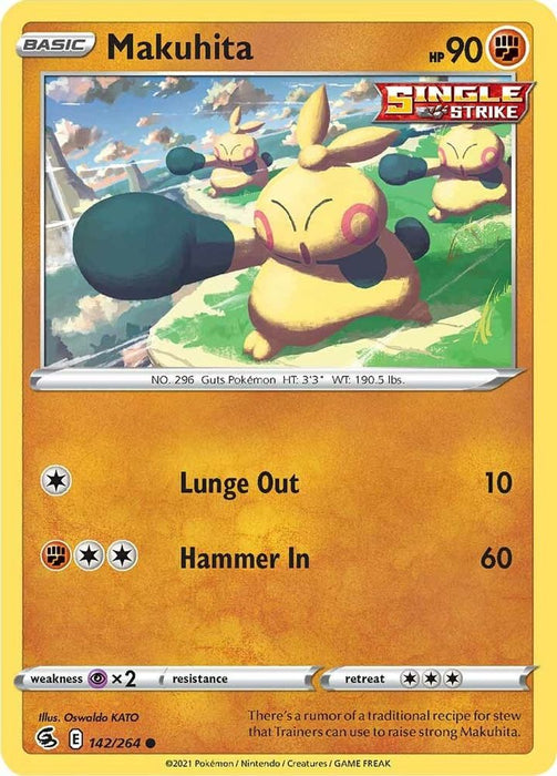 Makuhita (#142/264) (SWSH08: Fusion Strike) Near Mint Reverse Holofoil
