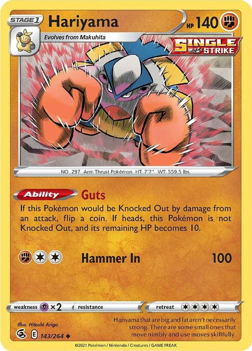 Hariyama (#143/264) (SWSH08: Fusion Strike) Near Mint Reverse Holofoil