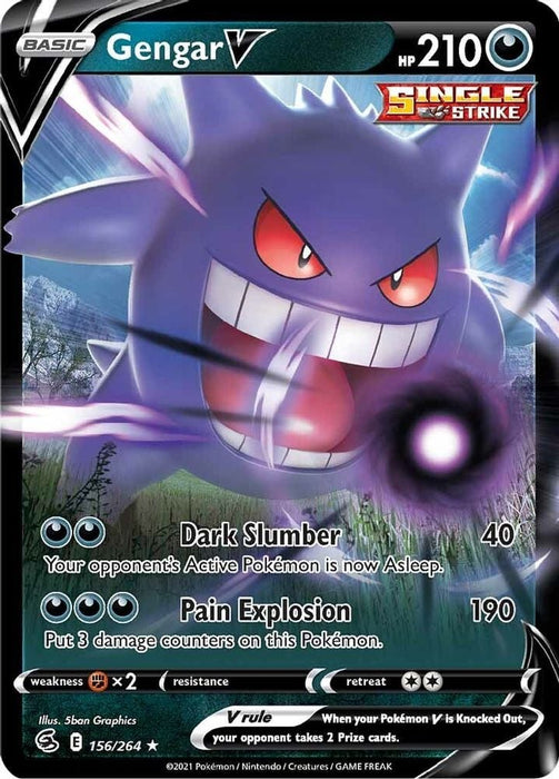 Gengar V (#156/264) (SWSH08: Fusion Strike) Near Mint Holofoil