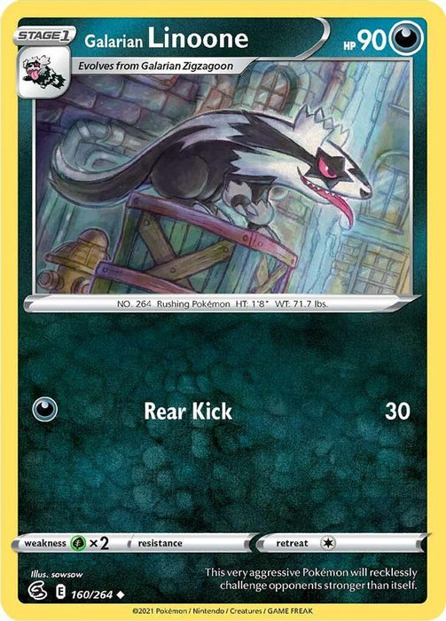 Galarian Linoone (#160/264) (SWSH08: Fusion Strike) Near Mint Reverse Holofoil