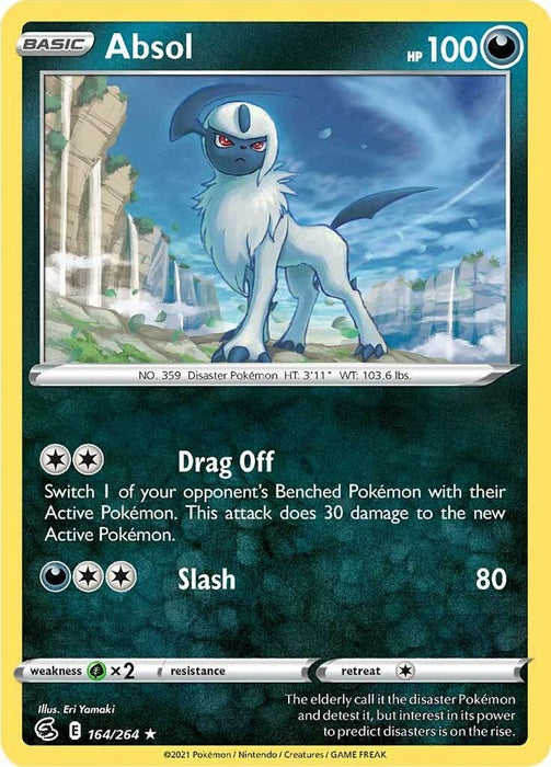 Absol (#164/264) (SWSH08: Fusion Strike) Near Mint Reverse Holofoil