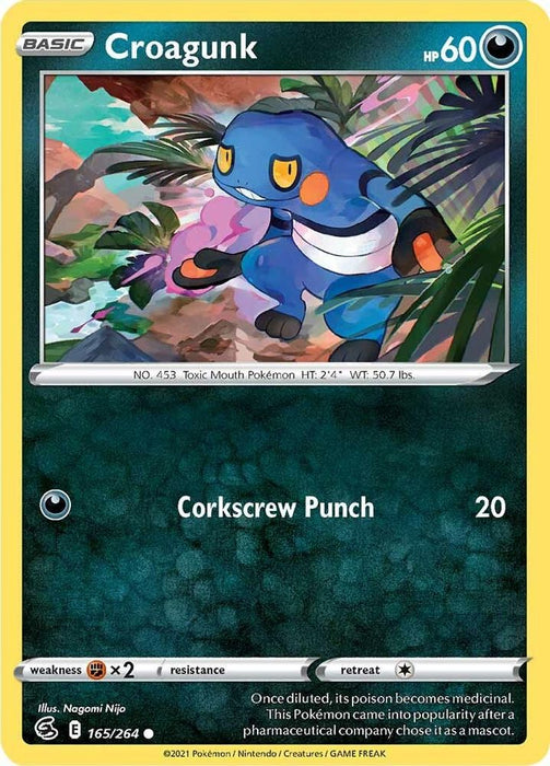 Croagunk (#165/264) (SWSH08: Fusion Strike) Near Mint Reverse Holofoil