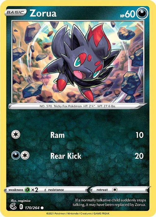 Zorua (#170/264) (SWSH08: Fusion Strike) Near Mint Reverse Holofoil