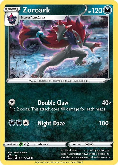 Zoroark (#171/264) (SWSH08: Fusion Strike) Near Mint Reverse Holofoil