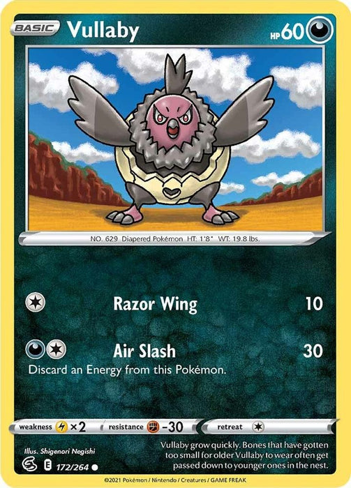 Vullaby (#172/264) (SWSH08: Fusion Strike) Near Mint Reverse Holofoil
