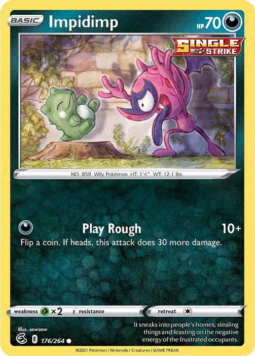Impidimp (#176/264) (SWSH08: Fusion Strike) Near Mint Reverse Holofoil