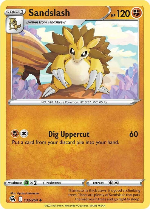 Sandslash (#132/264) (SWSH08: Fusion Strike) Near Mint Reverse Holofoil