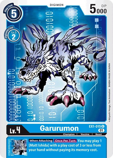 Image for Garurumon (EX1-015 U) - Digimon Card Game
