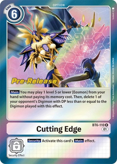 Cutting Edge (#BT6-110 R) (Double Diamond Pre-Release Cards)