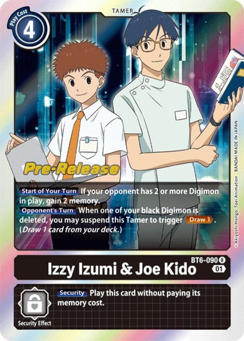 Izzy Izumi & Joe Kido (#BT6-090 R) (Double Diamond Pre-Release Cards) Near Mint Foil