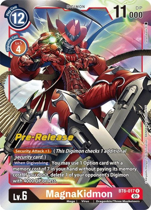 MagnaKidmon (#BT6-017 R) (Double Diamond Pre-Release Cards) Near Mint Foil