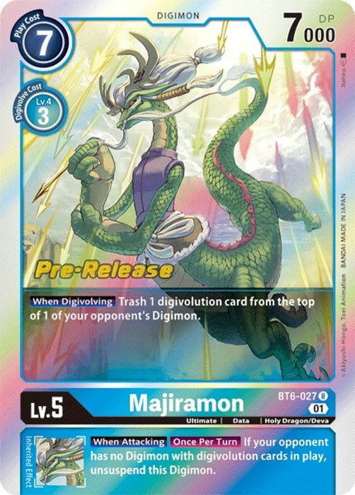 Majiramon (#BT6-027 R) (Double Diamond Pre-Release Cards) Near Mint Foil