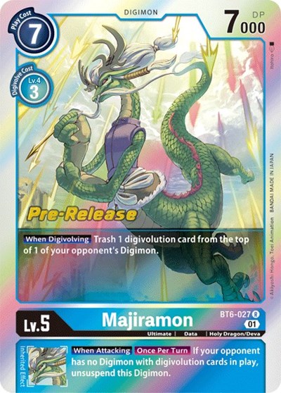 Majiramon (#BT6-027 R) (Double Diamond Pre-Release Cards)