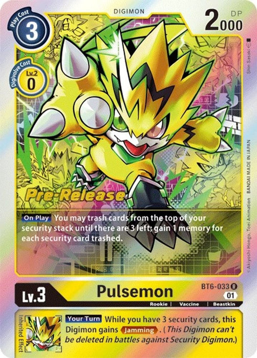 Pulsemon (#BT6-033 R) (Double Diamond Pre-Release Cards) Near Mint Foil
