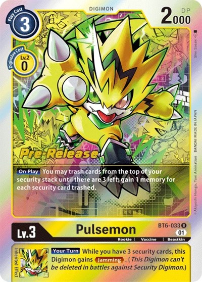Pulsemon (#BT6-033 R) (Double Diamond Pre-Release Cards)