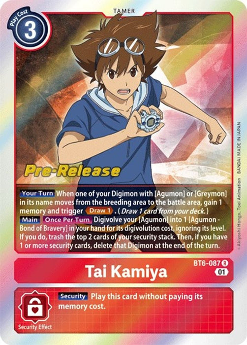 Tai Kamiya (#BT6-087 R) (Double Diamond Pre-Release Cards) Near Mint Foil