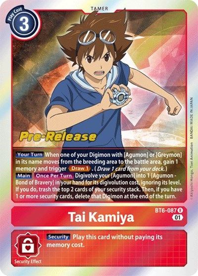 Tai Kamiya (#BT6-087 R) (Double Diamond Pre-Release Cards)