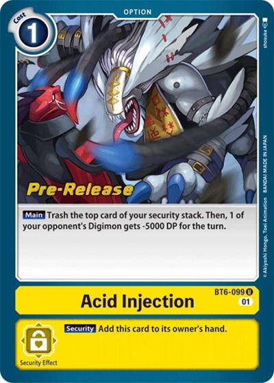 Acid Injection (#BT6-099 U) (Double Diamond Pre-Release Cards)