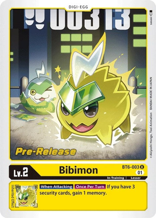 Bibimon (#BT6-003 U) (Double Diamond Pre-Release Cards) Near Mint Foil