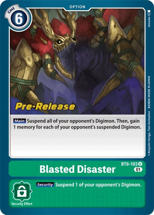 Blasted Disaster (#BT6-103 U) (Double Diamond Pre-Release Cards) Near Mint Foil