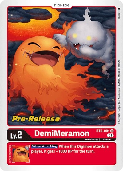 DemiMeramon (#BT6-001 U) (Double Diamond Pre-Release Cards)