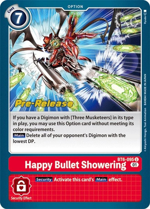Happy Bullet Showering (#BT6-095 U) (Double Diamond Pre-Release Cards) Near Mint Foil