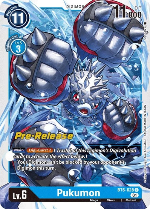 Pukumon (#BT6-028 U) (Double Diamond Pre-Release Cards) Near Mint Foil