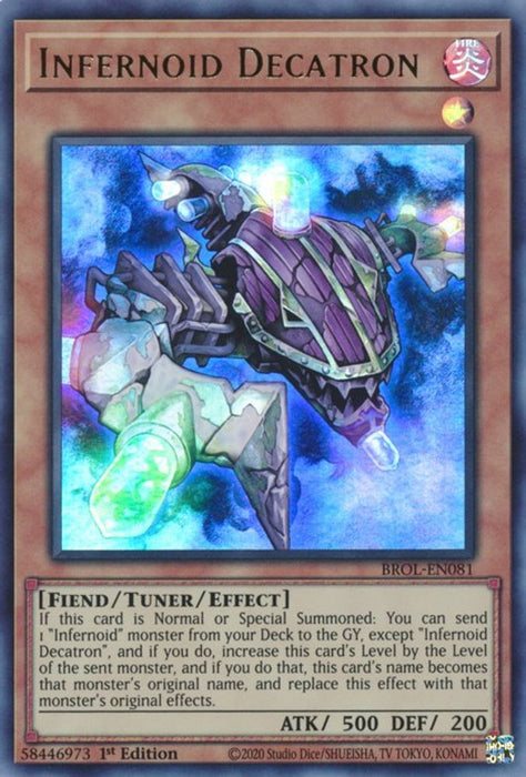 Infernoid Decatron (#BROL-EN081) (Brothers of Legend) Near Mint 1st Edition