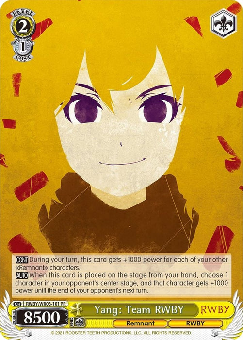 Yang: Team RWBY (#RWBY/WX03-101 PR) (RWBY) Near Mint