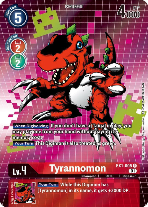 Image for Tyrannomon (Alternate Art) (EX1-005 R) - Digimon Card Game