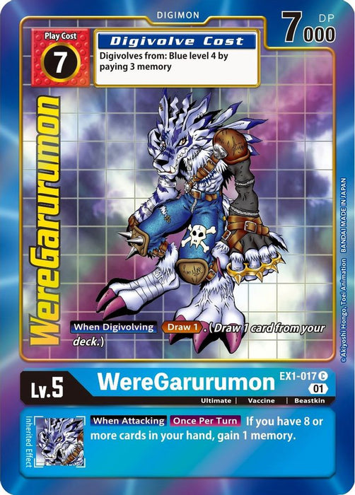 WereGarurumon (Alternate Art) (#EX1-017 C) (Classic Collection) Lightly Played Foil