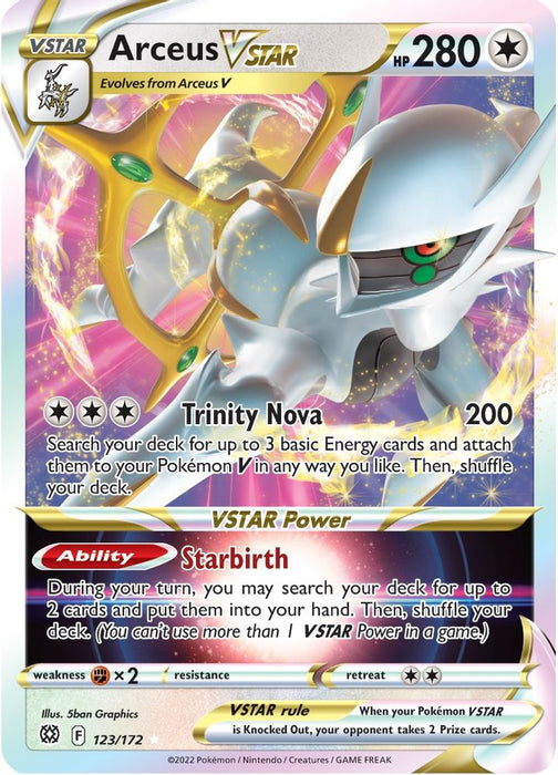 Arceus VSTAR (#123/172) (SWSH09: Brilliant Stars) Near Mint Holofoil