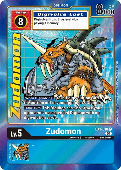 Zudomon (Alternate Art) (#EX1-018 C) (Classic Collection) Near Mint Foil