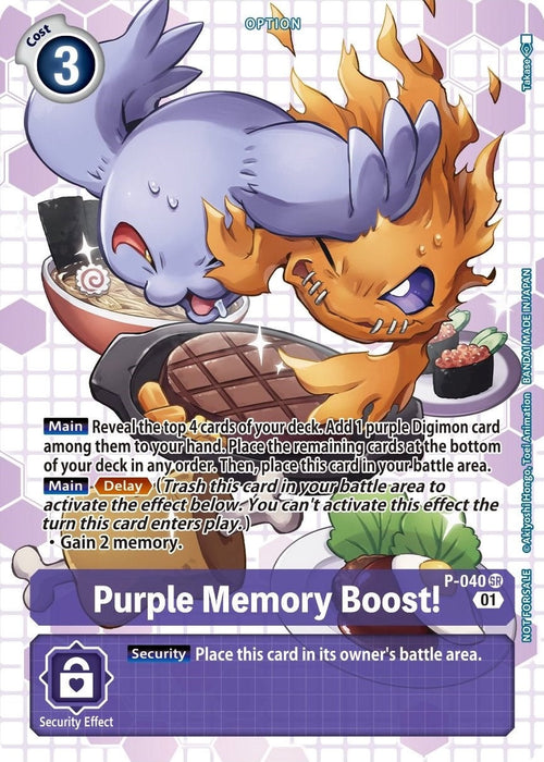 Image for Purple Memory Boost! - P-040 (Next Adventure Box Promotion Pack) (P-040 P) - Digimon Card Game