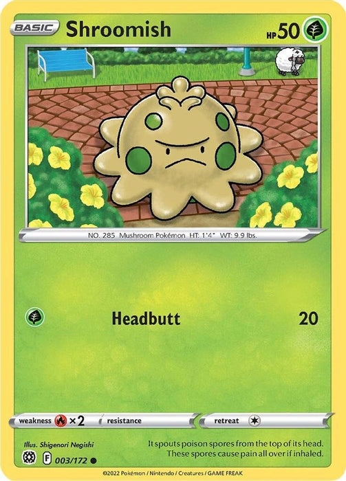 Shroomish (#003/172) (SWSH09: Brilliant Stars) Near Mint Reverse Holofoil