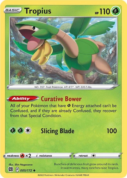 Tropius (#005/172) (SWSH09: Brilliant Stars) Near Mint Reverse Holofoil