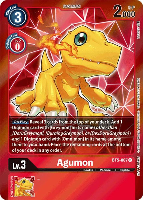 Agumon (Event Pack 2) (#BT5-007 C) (Battle of Omni) Near Mint Foil