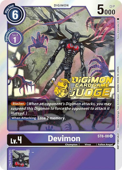 Devimon (Judge Pack 1) (#ST6-08 U) (Starter Deck 06: Venomous Violet) Near Mint Foil